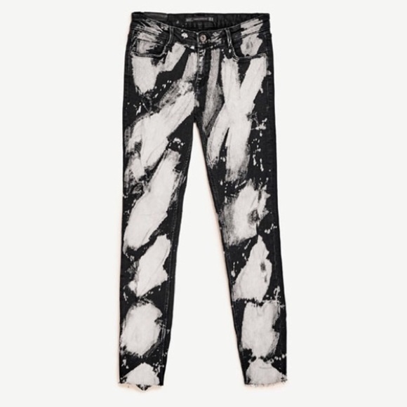 NWT Zara Black Damaged Skinny Jeans - Picture 1 of 8